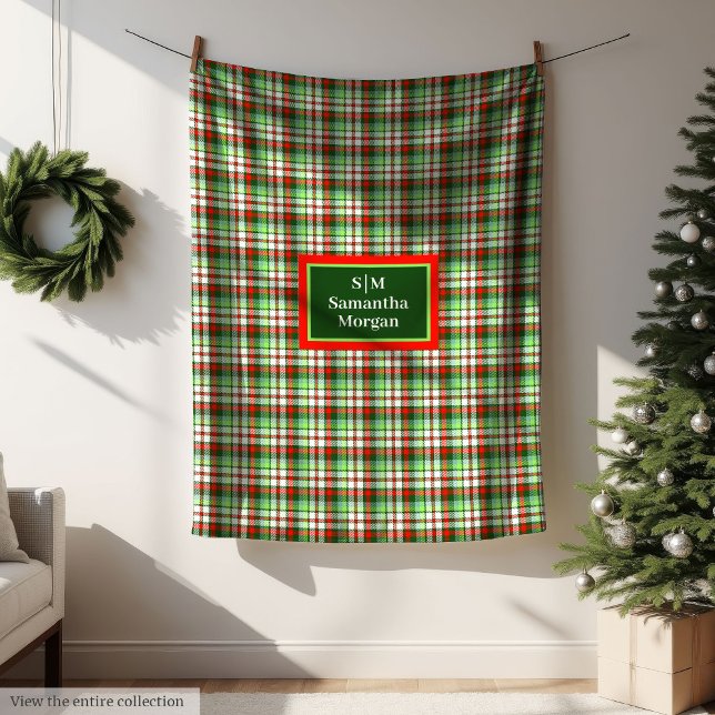 Monogram Holiday Blanket Chic Custom Gift Idea (Monogram Holiday Blanket Chic Custom Gift Idea)