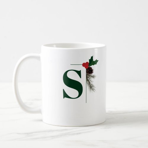 Monogram Holiday Christmas Coffee Mug