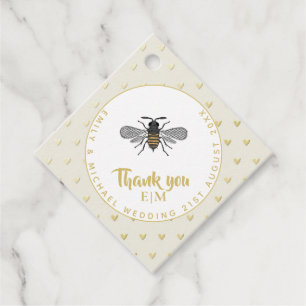 Monogram Honey BEE Wedding Favor Gift Elegant Favor Tags
