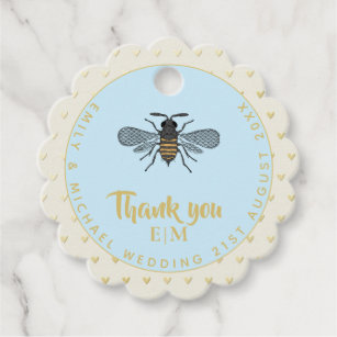 Monogram Honey BEE Wedding Favor Gift Elegant Favor Tags
