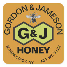 Monogram Honey Jar Wedding Favor