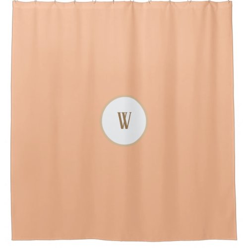 Monogram Honey Peach Fuzz Dijon  Shower Curtain
