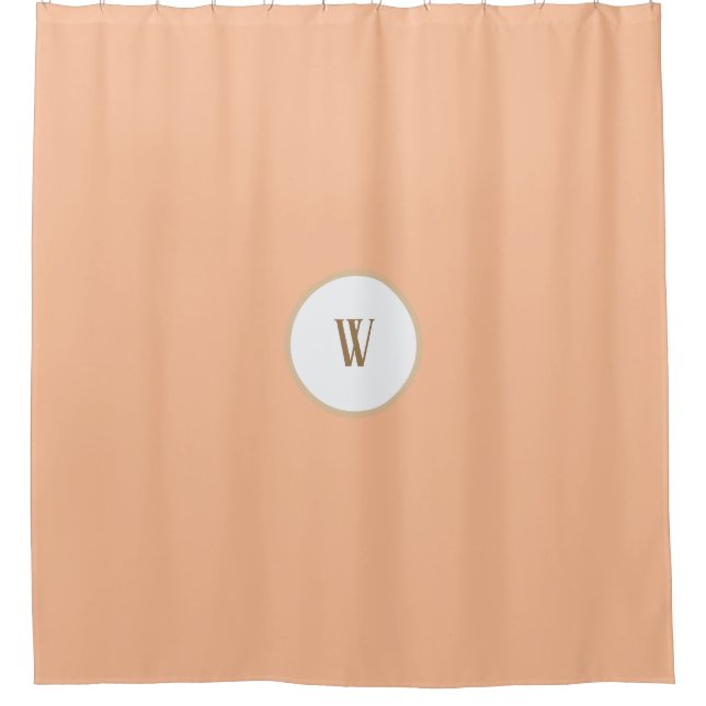 Monogram Honey Peach Fuzz Dijon  Shower Curtain (Front)