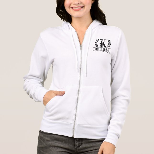 Monogram Hoodie - Custom Bella Canvas Zip-Up (Front)