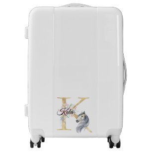 Monogram horse add name pony elegant   luggage