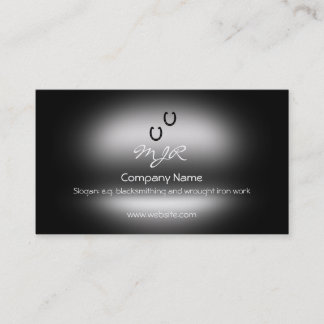 Monogram, Horse Shoes, metallic-effect Business Card