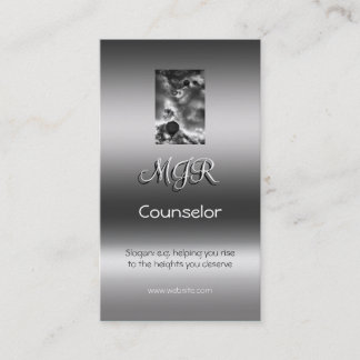 Monogram, Hot Air Balloon Stack, metallic-effect Business Card