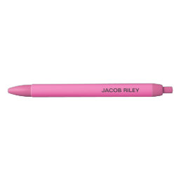Monogram Hot Pink Black Ink Pen