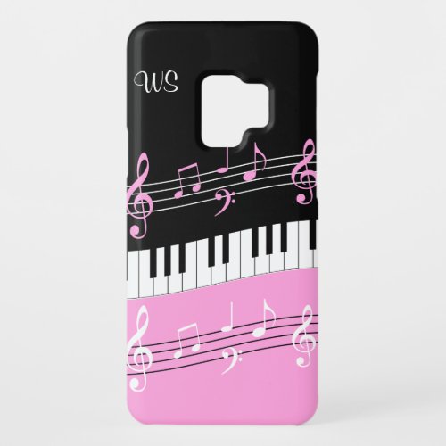 Monogram Hot pink Black White Piano Keys and Notes Case_Mate Samsung Galaxy S9 Case