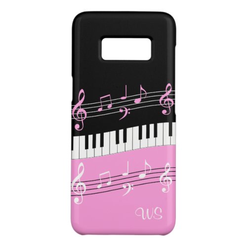 Monogram Hot pink Black White Piano Keys and Notes Case_Mate Samsung Galaxy S8 Case