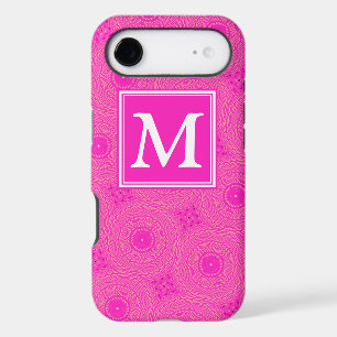 Monogram hot pink circles pattern iPhone 17 air case