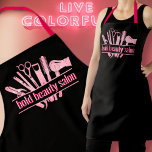 Monogram Hot Pink Glitter Salon Tools Blk Stylist Apron<br><div class="desc">you and your staff will look adorable clipping, dying, and blow drying locks in this minimal, simple, and chic branded apron with space for your business name, employees name, or anything else you'd like to include. Design features a split (monogram style) graphic of simple beauty salon tools in silhouette format,...</div>