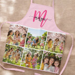 Monogram Hot Pink Photo Collage  Apron<br><div class="desc">Add a pop of personality to your kitchen with this Monogram Hot Pink Photo Collage Apron! Featuring a bold hot pink background, elegant monogram detail, and space for your favorite photos, this custom apron is perfect for cooking, baking, or crafting in style. Whether it’s a thoughtful gift or a fun...</div>