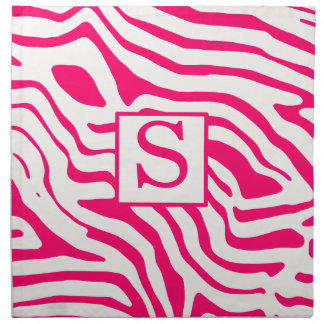 Monogram Hot Pink Zebra Napkin