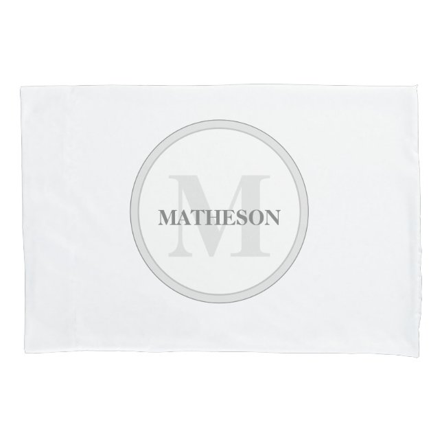 Monogram Hotel Guest personalized chic Pillow Case (Front-Left)