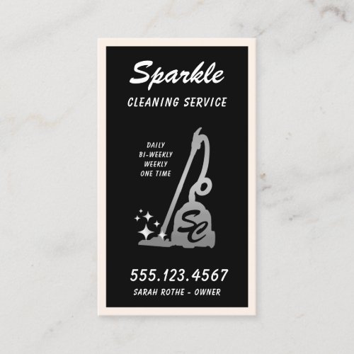 Monogram House Cleaning Service Maid Calling Card