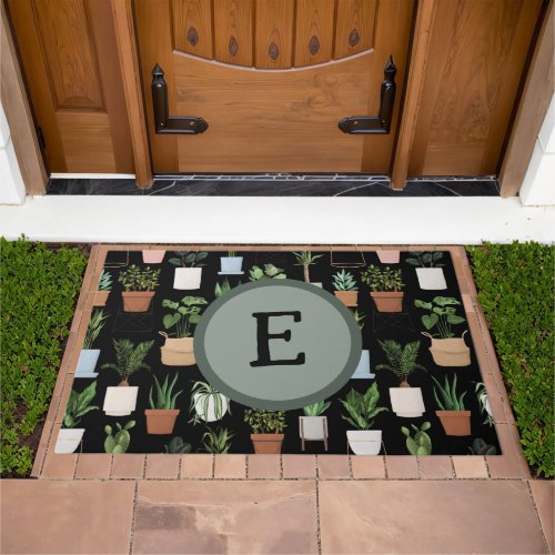 Monogram Houseplants Botanical Leaves Plant Lover Doormat