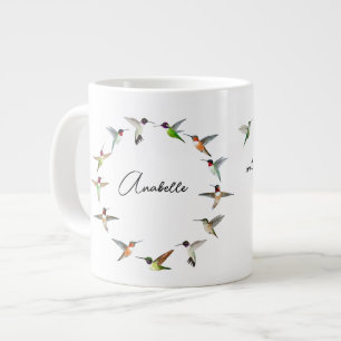 Monogram Hummingbird Giant Coffee Mug