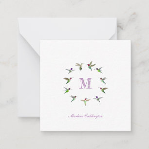 Monogram Hummingbird Note Card