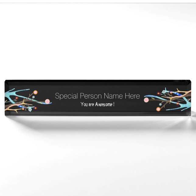Monogram Humor Quote Funny Name Plate (Front)