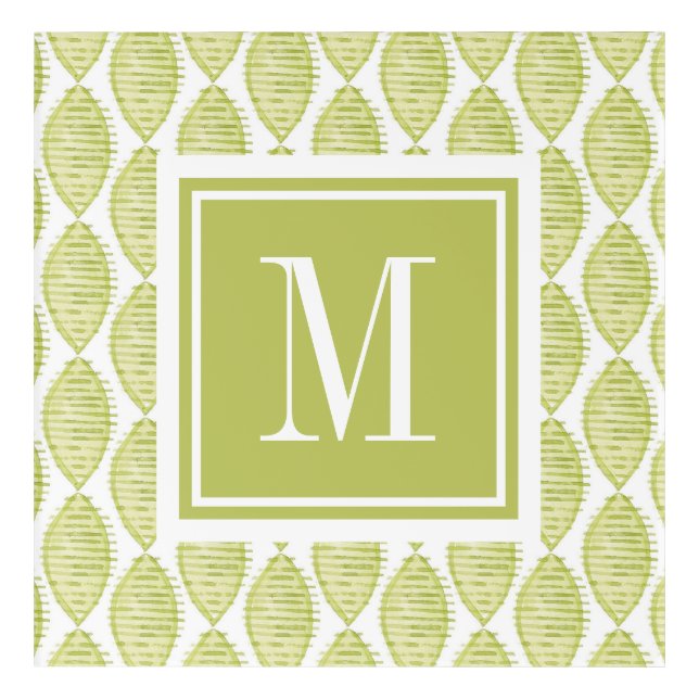 Monogram | Hygge Flowers Pattern Acrylic Print (Front)