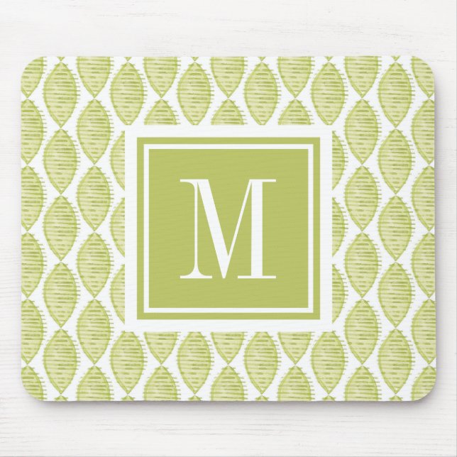 Monogram | Hygge Flowers Pattern Mouse Pad (Front)