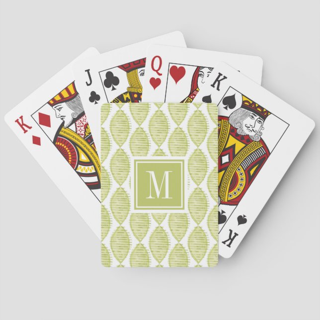 Monogram | Hygge Flowers Pattern Poker Cards (Back)