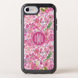 Monogram | I Do Pink Watercolor Floral Pattern Speck iPhone SE/8/7/6s/6 Case