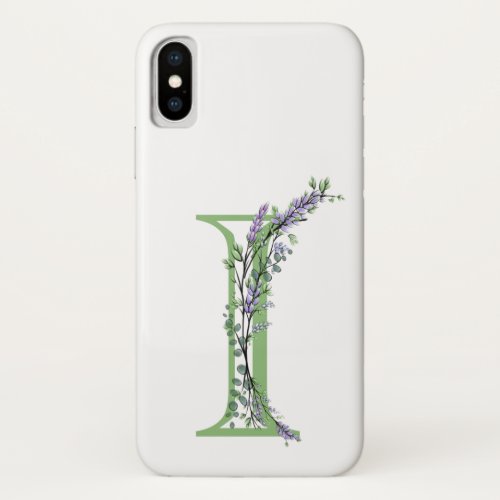 Monogram I Lavender Eucalyptus iPhone X Case