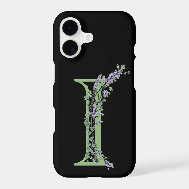 Monogram I Lavender Eucalyptus Iphone Case (Back)
