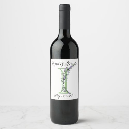 Monogram I Lavender Eucalyptus  Wine Label