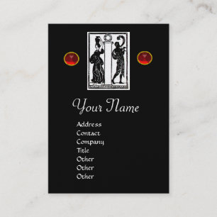 Monogram i Letter,Antique Figures Red Black White Business Card