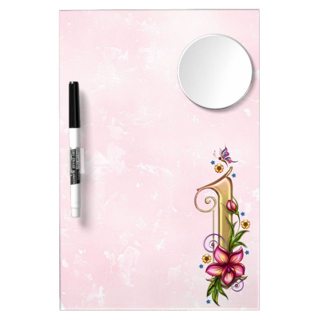 Monogram I  Medium w/ Mirror and Pen Dry Erase Board With Mirror (Front)