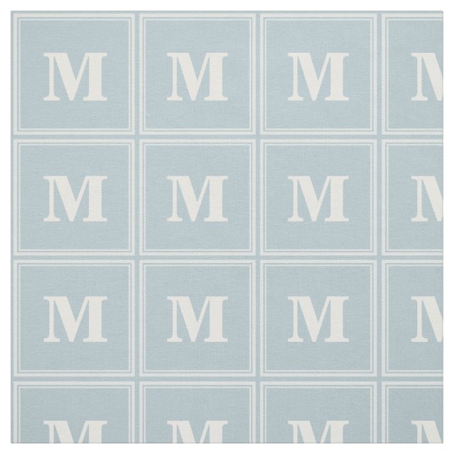 Monogram ice blue fabric (Swatch)