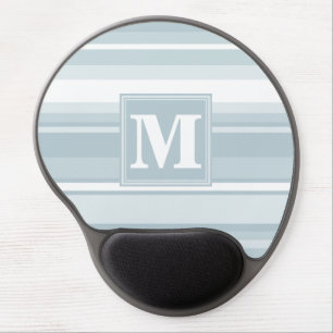 Monogram ice blue stripes gel mouse pad