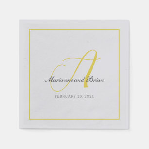 Monogram Illuminating Yellow, and Gray Napkins