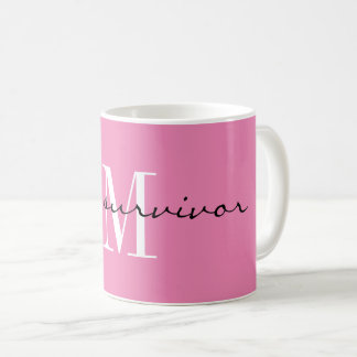 Monogram "i'm a survivor" Pink 11oz Classic Coffee Mug