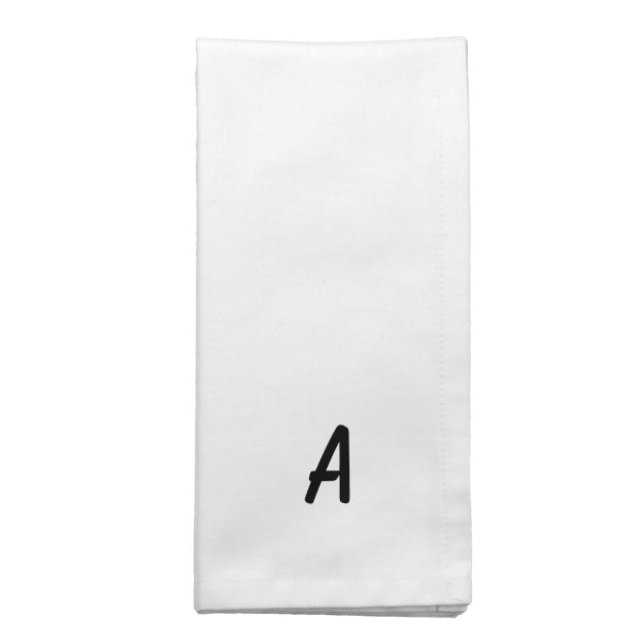Monogram in Black, Wedding Napkins Template (Folded)