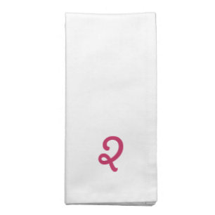 Monogram in dark pink, custom napkins