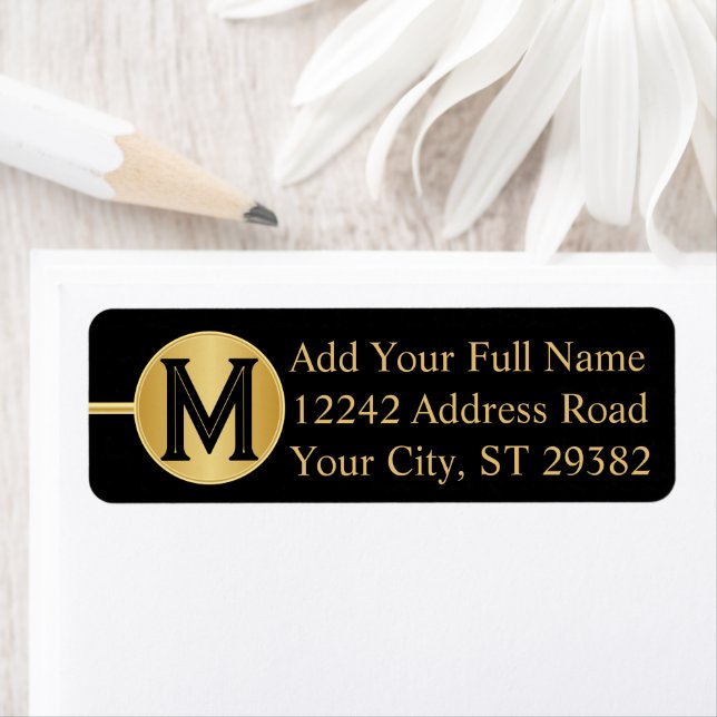 Monogram in Gold and Black  Label (Insitu)