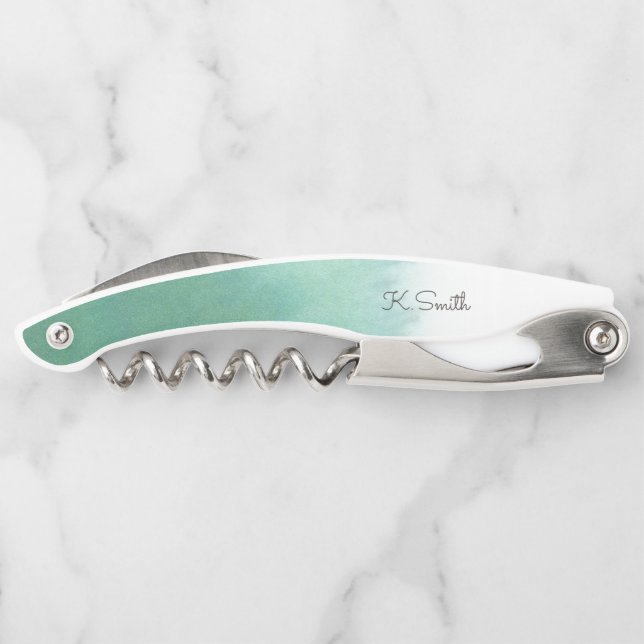 Monogram in Gradient Watercolor Waiter's Corkscrew (Back)