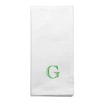 Monogram in green, napkin color of your choice