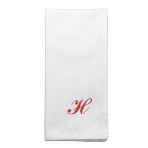Monogram in red, napkin color of your choice