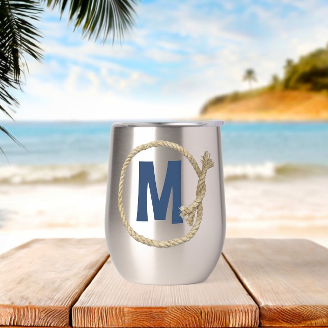 Monogram In Rope Frame Thermal Wine Tumbler (Beach)