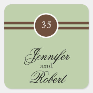 Monogram in Sage Green and Brown Envelope Seal