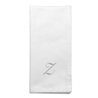 Monogram in silver gray, custom napkins
