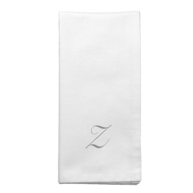 Monogram in silver gray, custom napkins (Folded)