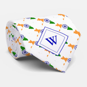 Monogram INDIAN FLAG of India Neck Tie