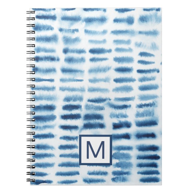 Monogram | Indigio Watercolor Print Notebook (Front)
