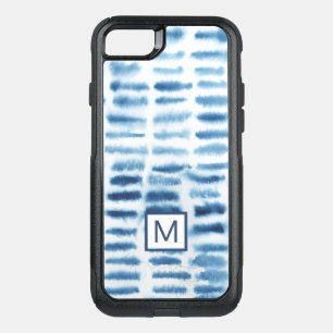 Monogram   Indigio Watercolor Print OtterBox Commuter iPhone SE/8/7 Case